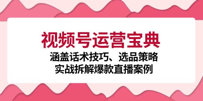 （12808期）视频号运营宝典：涵盖话术技巧、选品策略、实战拆解爆款直播案例-瀚萌资源网-网赚网-网赚项目网-虚拟资源网-国学资源网-易学资源网-本站有全网最新网赚项目-易学课程资源-中医课程资源的在线下载网站！瀚萌资源网