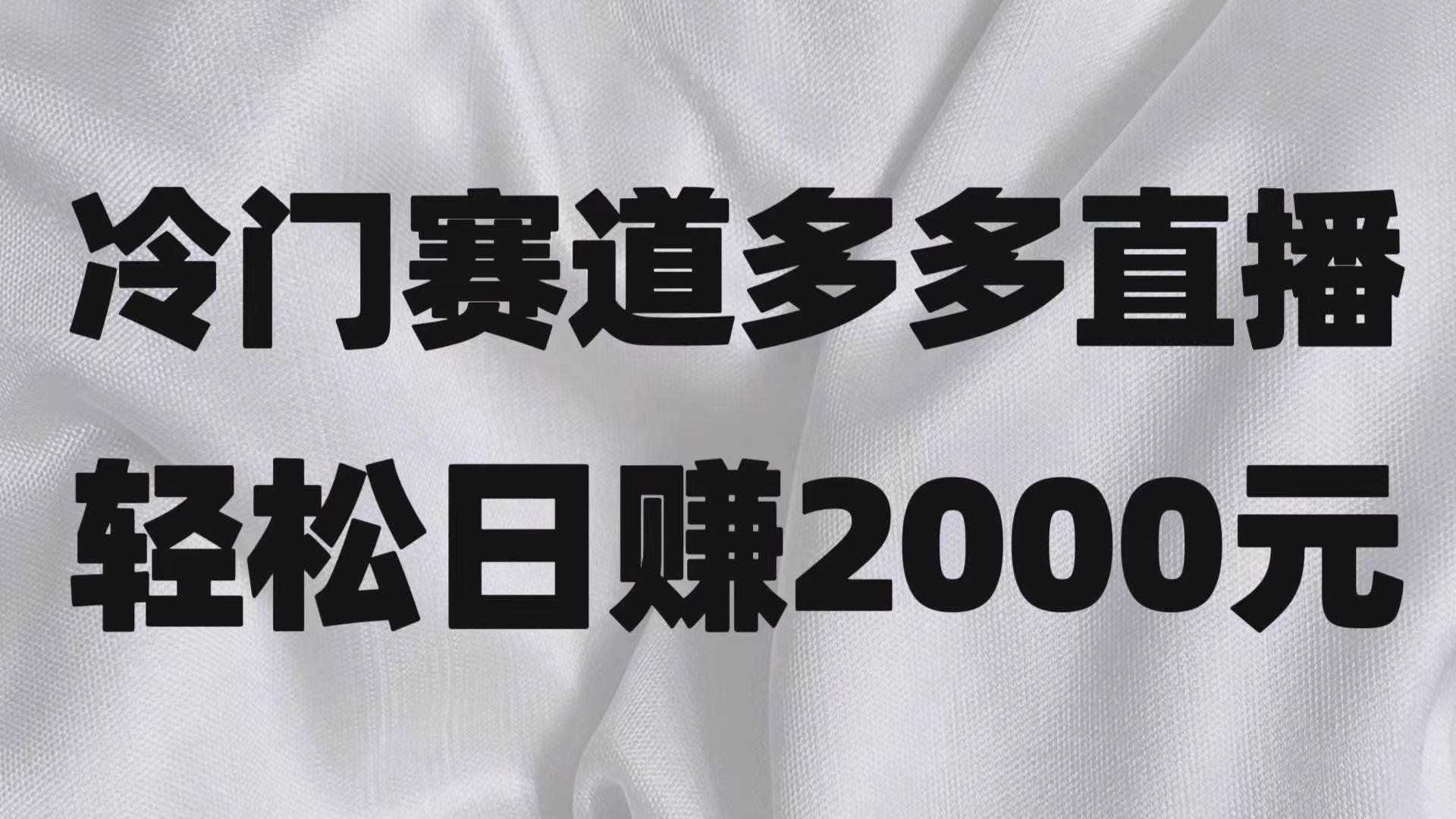 冷门赛道拼多多直播项目，简单念稿子，日收益2000＋瀚萌资源网-网赚网-网赚项目网-虚拟资源网-国学资源网-易学资源网-本站有全网最新网赚项目-易学课程资源-中医课程资源的在线下载网站！瀚萌资源网