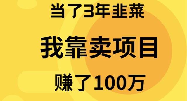 （9100期）当了3年韭菜，我靠卖项目赚了100万瀚萌资源网-网赚网-网赚项目网-虚拟资源网-国学资源网-易学资源网-本站有全网最新网赚项目-易学课程资源-中医课程资源的在线下载网站！瀚萌资源网