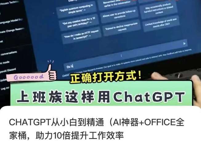 CHATGPT从小白到精通，AI神器+OFFICE全家桶，助力10倍提升工作效率瀚萌资源网-网赚网-网赚项目网-虚拟资源网-国学资源网-易学资源网-本站有全网最新网赚项目-易学课程资源-中医课程资源的在线下载网站！瀚萌资源网