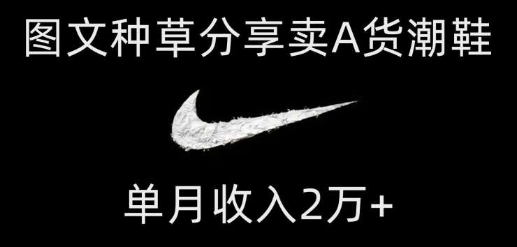 靠图文种草分享卖A货潮鞋,每天一小时,单月收入2万+【揭秘】瀚萌资源网-网赚网-网赚项目网-虚拟资源网-国学资源网-易学资源网-本站有全网最新网赚项目-易学课程资源-中医课程资源的在线下载网站!瀚萌资源网