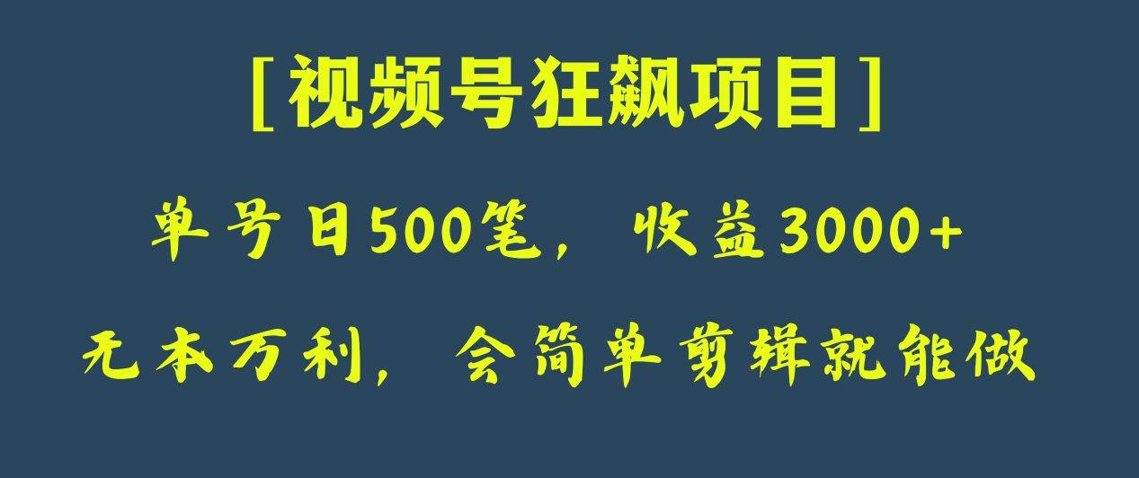 日收款500笔，纯利润3000+，视频号狂飙项目！-瀚萌资源网-网赚网-网赚项目网-虚拟资源网-国学资源网-易学资源网-本站有全网最新网赚项目-易学课程资源-中医课程资源的在线下载网站！瀚萌资源网