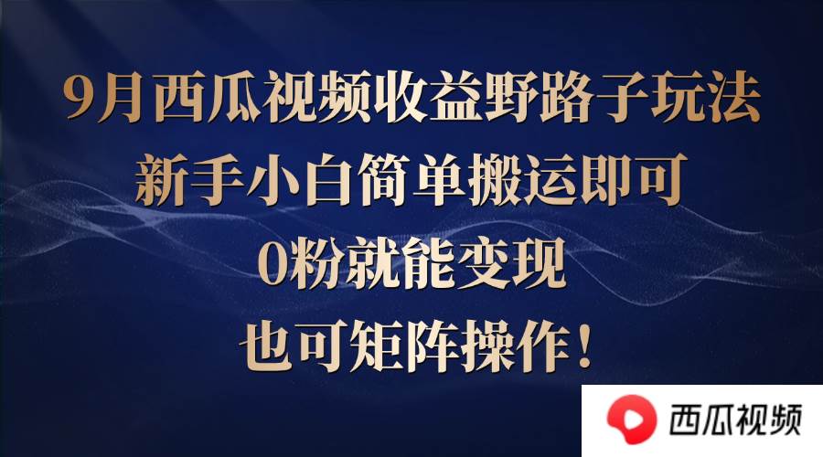 （12760期）西瓜视频收益野路子玩法，新手小白简单搬运即可，0粉就能变现，也可矩…-瀚萌资源网-网赚网-网赚项目网-虚拟资源网-国学资源网-易学资源网-本站有全网最新网赚项目-易学课程资源-中医课程资源的在线下载网站！瀚萌资源网