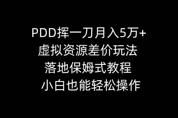 （8849期）PDD挥一刀月入5万+，虚拟资源差价玩法，落地保姆式教程，小白也能轻松操作瀚萌资源网-网赚网-网赚项目网-虚拟资源网-国学资源网-易学资源网-本站有全网最新网赚项目-易学课程资源-中医课程资源的在线下载网站！瀚萌资源网