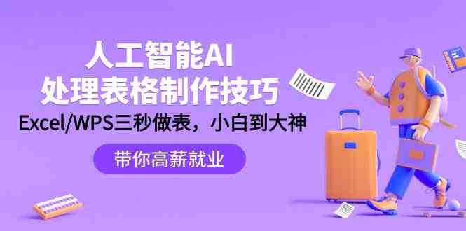 人工智能AI处理表格制作技巧：Excel/WPS三秒做表，大神到小白-瀚萌资源网