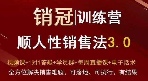 爆款！销冠训练营3.0之顺人性销售法，全方位解决销售难题、可落地、可执行、有结果瀚萌资源网-网赚网-网赚项目网-虚拟资源网-国学资源网-易学资源网-本站有全网最新网赚项目-易学课程资源-中医课程资源的在线下载网站！瀚萌资源网