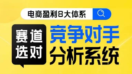 电商盈利8大体系·赛道选对，​竞争对手分析系统线上课瀚萌资源网-网赚网-网赚项目网-虚拟资源网-国学资源网-易学资源网-本站有全网最新网赚项目-易学课程资源-中医课程资源的在线下载网站！瀚萌资源网