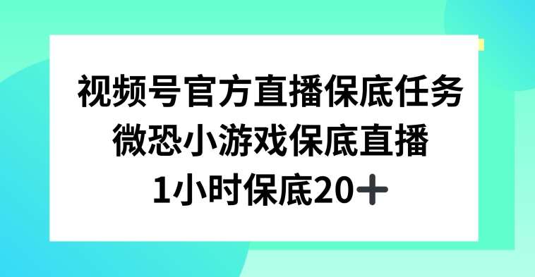 视频号直播任务，微恐小游戏，1小时20+【揭秘】瀚萌资源网-网赚网-网赚项目网-虚拟资源网-国学资源网-易学资源网-本站有全网最新网赚项目-易学课程资源-中医课程资源的在线下载网站！瀚萌资源网
