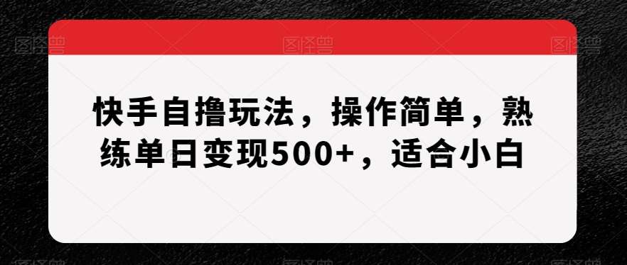 快手自撸玩法，操作简单，熟练单日变现500+，适合小白【揭秘】瀚萌资源网-网赚网-网赚项目网-虚拟资源网-国学资源网-易学资源网-本站有全网最新网赚项目-易学课程资源-中医课程资源的在线下载网站！瀚萌资源网
