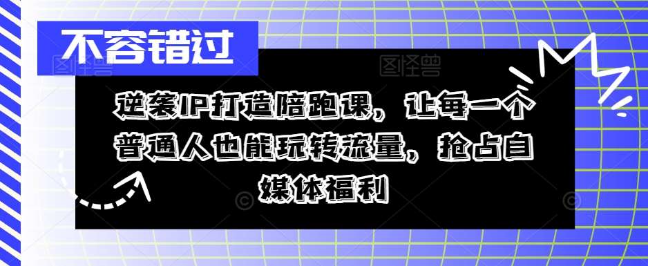 逆袭IP打造陪跑课，让每一个普通人也能玩转流量，抢占自媒体福利瀚萌资源网-网赚网-网赚项目网-虚拟资源网-国学资源网-易学资源网-本站有全网最新网赚项目-易学课程资源-中医课程资源的在线下载网站！瀚萌资源网