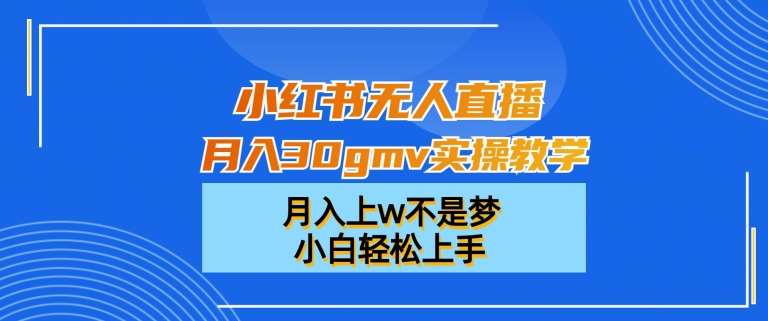 小红书无人直播月入30gmv实操教学,月入上w不是梦,小白轻松上手【揭秘】瀚萌资源网-网赚网-网赚项目网-虚拟资源网-国学资源网-易学资源网-本站有全网最新网赚项目-易学课程资源-中医课程资源的在线下载网站!瀚萌资源网