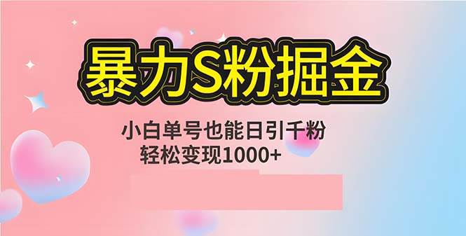 （12778期）单人单机日引千粉，变现1000+，S粉流量掘金计划攻略-瀚萌资源网-网赚网-网赚项目网-虚拟资源网-国学资源网-易学资源网-本站有全网最新网赚项目-易学课程资源-中医课程资源的在线下载网站！瀚萌资源网