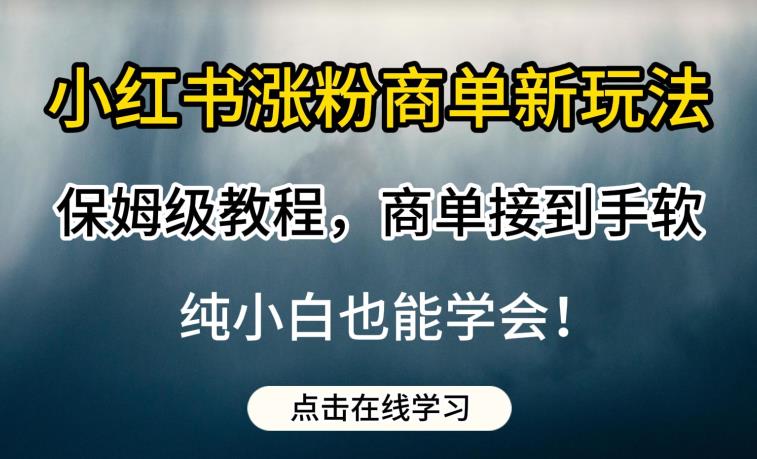小红书涨粉商单新玩法，保姆级教程，商单接到手软，纯小白也能学会【揭秘】瀚萌资源网-网赚网-网赚项目网-虚拟资源网-国学资源网-易学资源网-本站有全网最新网赚项目-易学课程资源-中医课程资源的在线下载网站！瀚萌资源网