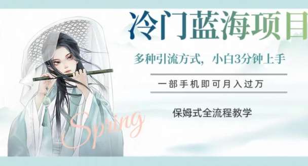 冷门蓝海项目,操作简单,小白3分钟上手,多种引流方式,保姆式全流程教学【揭秘】瀚萌资源网-网赚网-网赚项目网-虚拟资源网-国学资源网-易学资源网-本站有全网最新网赚项目-易学课程资源-中医课程资源的在线下载网站!瀚萌资源网