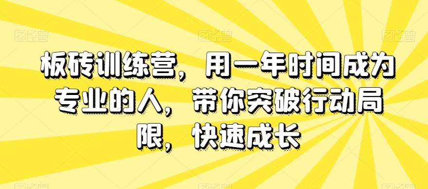板砖训练营，用一年时间成为专业的人，带你突破行动局限，快速成长瀚萌资源网-网赚网-网赚项目网-虚拟资源网-国学资源网-易学资源网-本站有全网最新网赚项目-易学课程资源-中医课程资源的在线下载网站！瀚萌资源网