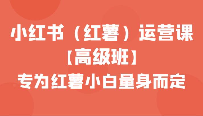 小红书（红薯）运营课【高级班】，专为红薯小白量身而定（42节课）瀚萌资源网-网赚网-网赚项目网-虚拟资源网-国学资源网-易学资源网-本站有全网最新网赚项目-易学课程资源-中医课程资源的在线下载网站！瀚萌资源网