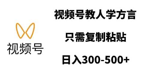 视频号教人学方言，只需复制粘贴，日入多张瀚萌资源网-网赚网-网赚项目网-虚拟资源网-国学资源网-易学资源网-本站有全网最新网赚项目-易学课程资源-中医课程资源的在线下载网站！瀚萌资源网