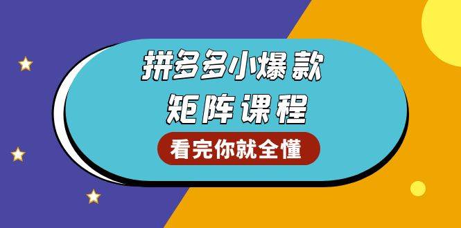 （13699期）拼多多爆款矩阵课程：教你测出店铺爆款，优化销量，提升GMV，打造爆款群瀚萌资源网-网赚网-网赚项目网-虚拟资源网-国学资源网-易学资源网-本站有全网最新网赚项目-易学课程资源-中医课程资源的在线下载网站！瀚萌资源网