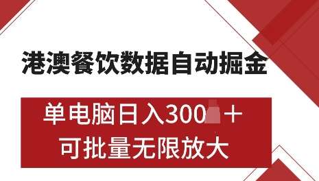 港澳数据全自动掘金，单电脑日入5张，可矩阵批量无限操作【仅揭秘】瀚萌资源网-网赚网-网赚项目网-虚拟资源网-国学资源网-易学资源网-本站有全网最新网赚项目-易学课程资源-中医课程资源的在线下载网站！瀚萌资源网