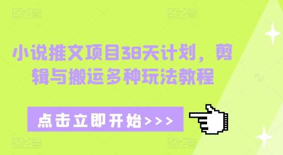 小说推文项目38天计划，剪辑与搬运多种玩法教程瀚萌资源网-网赚网-网赚项目网-虚拟资源网-国学资源网-易学资源网-本站有全网最新网赚项目-易学课程资源-中医课程资源的在线下载网站！瀚萌资源网