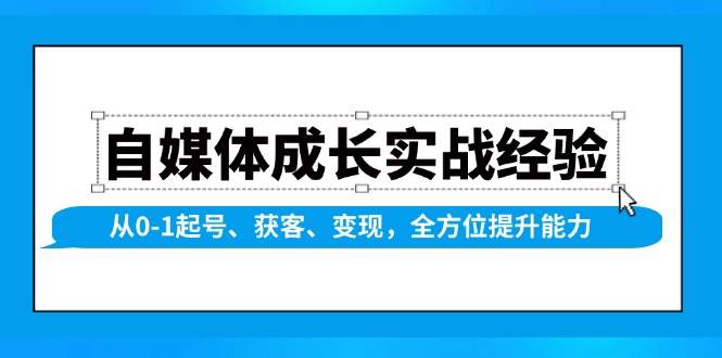（13963期）自媒体成长实战经验，从0-1起号、获客、变现，全方位提升能力瀚萌资源网-网赚网-网赚项目网-虚拟资源网-国学资源网-易学资源网-本站有全网最新网赚项目-易学课程资源-中医课程资源的在线下载网站！瀚萌资源网