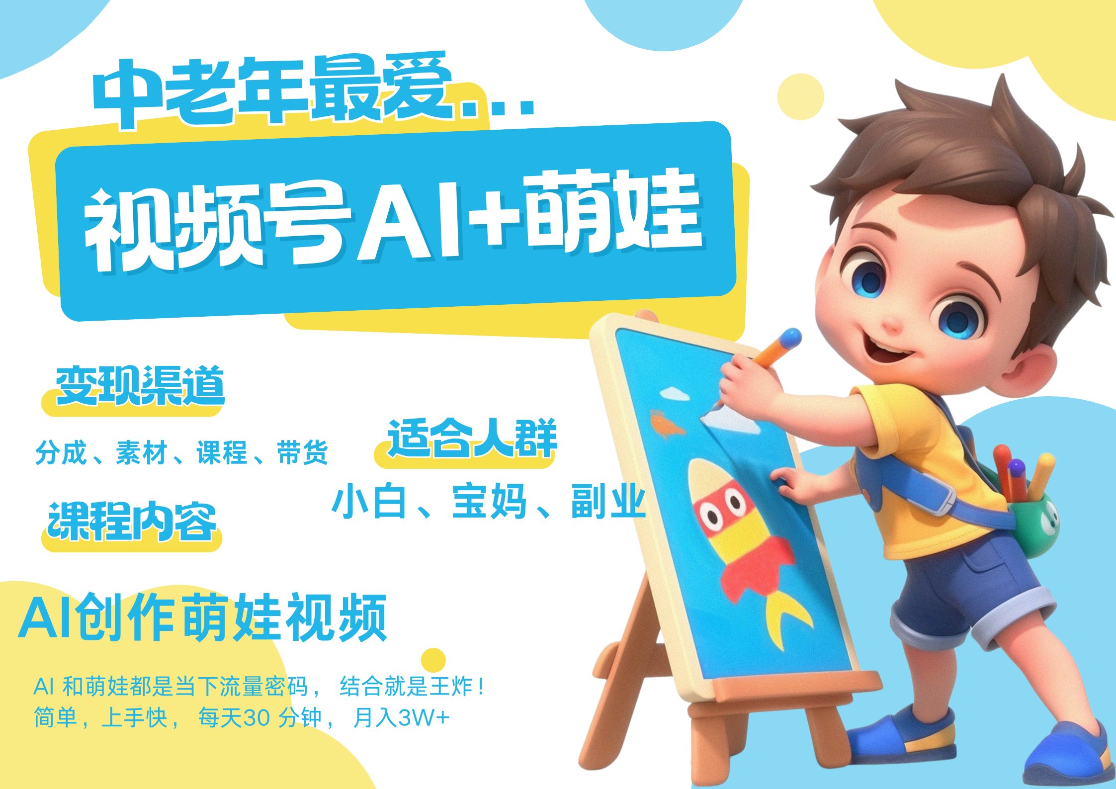 萌娃，又一爆款密码，小白3步上手，爆款率80%，每天十分钟，轻松AI变现萌娃搞钱，带货、素材、分成都非常猛，泼天流量，发布就爆！月入5W，抓紧学！瀚萌资源网-网赚网-网赚项目网-虚拟资源网-国学资源网-易学资源网-本站有全网最新网赚项目-易学课程资源-中医课程资源的在线下载网站！瀚萌资源网