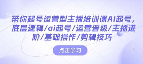 带你起号运营型主播培训课AI起号，底层逻辑/ai起号/运营晋级/主播进阶/基础操作/剪辑技巧瀚萌资源网-网赚网-网赚项目网-虚拟资源网-国学资源网-易学资源网-本站有全网最新网赚项目-易学课程资源-中医课程资源的在线下载网站！瀚萌资源网