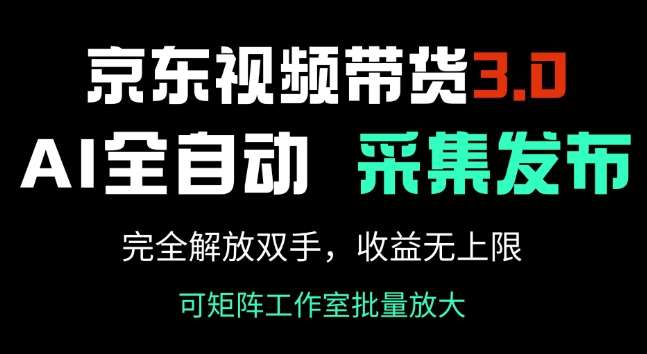 京东视频带货3.0，Ai全自动采集+自动发布，完全解放双手，收入无上限瀚萌资源网-网赚网-网赚项目网-虚拟资源网-国学资源网-易学资源网-本站有全网最新网赚项目-易学课程资源-中医课程资源的在线下载网站！瀚萌资源网