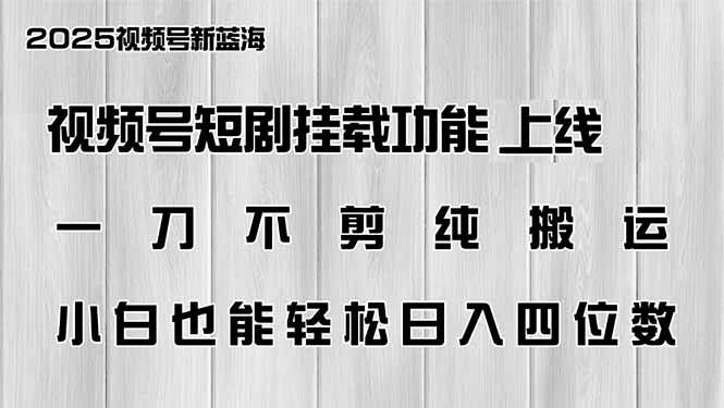 （14310期）视频号短剧挂载功能上线，一刀不剪纯搬运，小白也能轻松日入四位数瀚萌资源网-网赚网-网赚项目网-虚拟资源网-国学资源网-易学资源网-本站有全网最新网赚项目-易学课程资源-中医课程资源的在线下载网站！瀚萌资源网