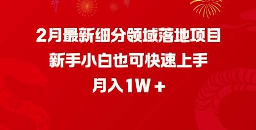 2月最新细分领域落地项目，新手小白也可快速上手，月入1W瀚萌资源网-网赚网-网赚项目网-虚拟资源网-国学资源网-易学资源网-本站有全网最新网赚项目-易学课程资源-中医课程资源的在线下载网站！瀚萌资源网