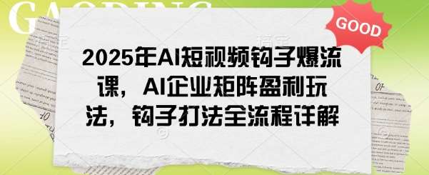 2025年AI短视频钩子爆流课，AI企业矩阵盈利玩法，钩子打法全流程详解瀚萌资源网-网赚网-网赚项目网-虚拟资源网-国学资源网-易学资源网-本站有全网最新网赚项目-易学课程资源-中医课程资源的在线下载网站！瀚萌资源网