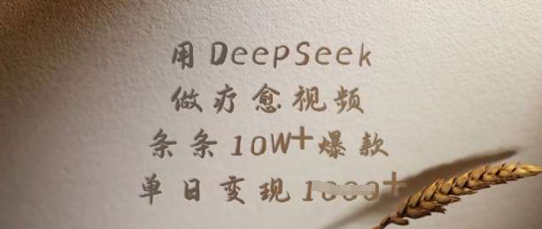 用DeepSeek做疗愈视频，条条10W+爆款，单日变现多张瀚萌资源网-网赚网-网赚项目网-虚拟资源网-国学资源网-易学资源网-本站有全网最新网赚项目-易学课程资源-中医课程资源的在线下载网站！瀚萌资源网