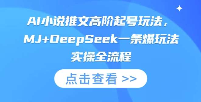 AI小说推文高阶起号玩法,MJ+DeepSeek一条爆玩法实操全流程瀚萌资源网-网赚网-网赚项目网-虚拟资源网-国学资源网-易学资源网-本站有全网最新网赚项目-易学课程资源-中医课程资源的在线下载网站!瀚萌资源网