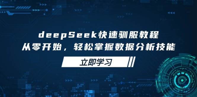 (14536期)deepSeek快速驯服教程,从零开始,轻松掌握数据分析技能瀚萌资源网-网赚网-网赚项目网-虚拟资源网-国学资源网-易学资源网-本站有全网最新网赚项目-易学课程资源-中医课程资源的在线下载网站!瀚萌资源网