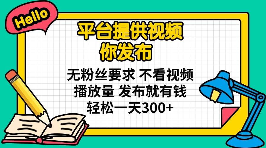 （14171期）平台提供视频 你发布 无粉丝要求 不看视频播放量 发布就有钱 轻松一天300+瀚萌资源网-网赚网-网赚项目网-虚拟资源网-国学资源网-易学资源网-本站有全网最新网赚项目-易学课程资源-中医课程资源的在线下载网站！瀚萌资源网