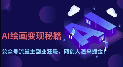 AI绘画变现秘籍：公众号流量主副业狂挣，网创人速来掘金【揭秘】瀚萌资源网-网赚网-网赚项目网-虚拟资源网-国学资源网-易学资源网-本站有全网最新网赚项目-易学课程资源-中医课程资源的在线下载网站！瀚萌资源网
