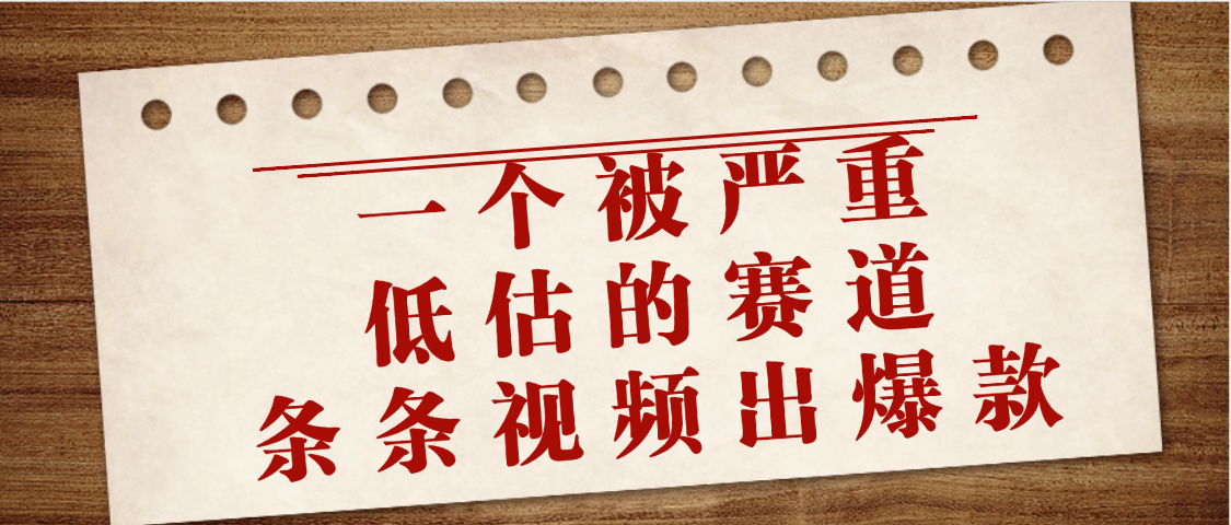 一个被严重低估的赛道，条条视频出爆款，一个月变现3万+瀚萌资源网-网赚网-网赚项目网-虚拟资源网-国学资源网-易学资源网-本站有全网最新网赚项目-易学课程资源-中医课程资源的在线下载网站！瀚萌资源网