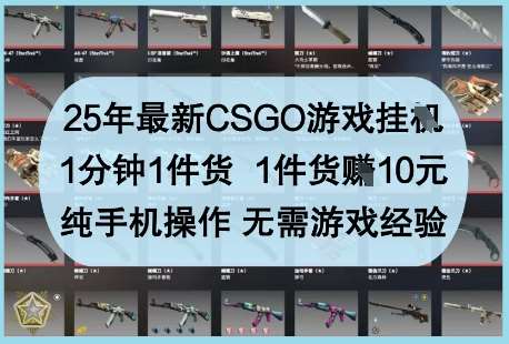 25年最新CSGO游戏挂G,1分钟1件货,1件货挣10元,纯手机操作,无需游戏经验【揭秘】瀚萌资源网-网赚网-网赚项目网-虚拟资源网-国学资源网-易学资源网-本站有全网最新网赚项目-易学课程资源-中医课程资源的在线下载网站!瀚萌资源网