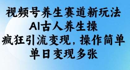 视频号养生赛道新玩法，AI古人养生操，疯狂引流变现，操作简单，单日变现多张瀚萌资源网-网赚网-网赚项目网-虚拟资源网-国学资源网-易学资源网-本站有全网最新网赚项目-易学课程资源-中医课程资源的在线下载网站！瀚萌资源网