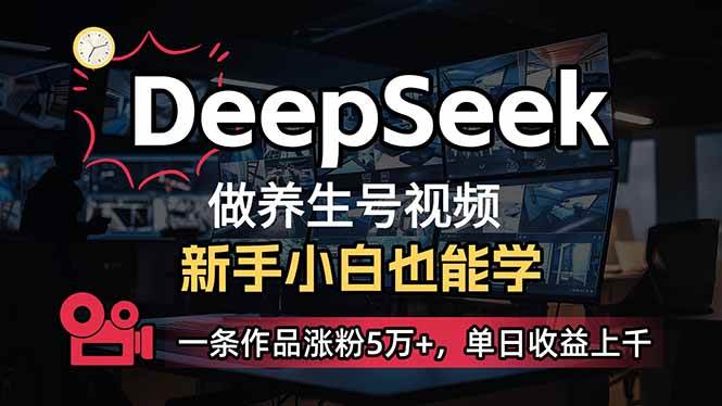 （14199期）小白用DeepSeek做养生号，一条作品涨粉5万+，单日收益上千瀚萌资源网-网赚网-网赚项目网-虚拟资源网-国学资源网-易学资源网-本站有全网最新网赚项目-易学课程资源-中医课程资源的在线下载网站！瀚萌资源网