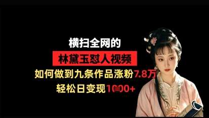 横扫全网的林黛玉怼人视频，如何做到九条作品涨粉7.8万，轻松日变现1k瀚萌资源网-网赚网-网赚项目网-虚拟资源网-国学资源网-易学资源网-本站有全网最新网赚项目-易学课程资源-中医课程资源的在线下载网站！瀚萌资源网