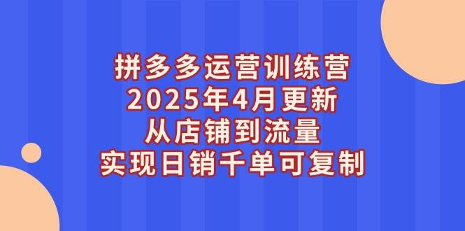 （14469期）拼多多运营训练营2025年4月更新，从店铺到流量，实现日销千单可复制瀚萌资源网-网赚网-网赚项目网-虚拟资源网-国学资源网-易学资源网-本站有全网最新网赚项目-易学课程资源-中医课程资源的在线下载网站！瀚萌资源网