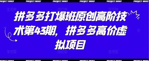 拼多多打爆班原创高阶技术第43期，拼多多高价虚拟项目瀚萌资源网-网赚网-网赚项目网-虚拟资源网-国学资源网-易学资源网-本站有全网最新网赚项目-易学课程资源-中医课程资源的在线下载网站！瀚萌资源网