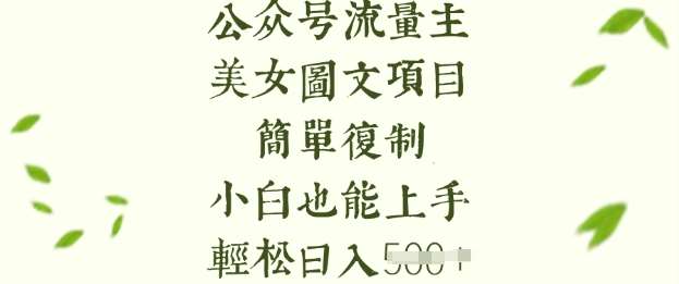 流量主长期收益项目，美女图片简单复制，小白也能上手，轻松日入5张瀚萌资源网-网赚网-网赚项目网-虚拟资源网-国学资源网-易学资源网-本站有全网最新网赚项目-易学课程资源-中医课程资源的在线下载网站！瀚萌资源网