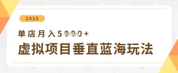 虚拟项目垂直玩法,实现单店月入5k+瀚萌资源网-网赚网-网赚项目网-虚拟资源网-国学资源网-易学资源网-本站有全网最新网赚项目-易学课程资源-中医课程资源的在线下载网站!瀚萌资源网