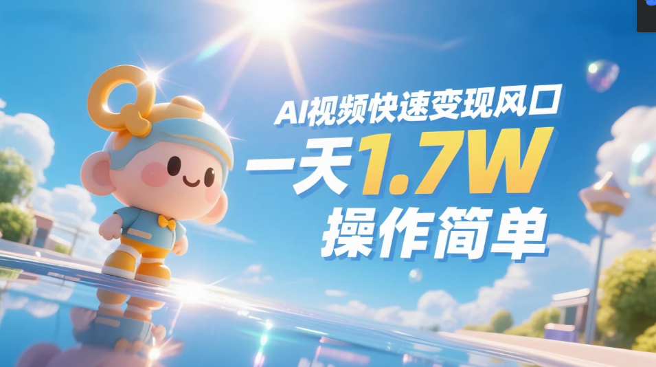 《Ai视频变现风口,一天1.7W,收入无上限,操作简单》瀚萌资源网-网赚网-网赚项目网-虚拟资源网-国学资源网-易学资源网-本站有全网最新网赚项目-易学课程资源-中医课程资源的在线下载网站!瀚萌资源网