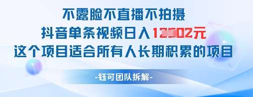 不露脸不直播不拍摄抖音单条视频日入1k+这个项目适合所有人长期积累的项目瀚萌资源网-网赚网-网赚项目网-虚拟资源网-国学资源网-易学资源网-本站有全网最新网赚项目-易学课程资源-中医课程资源的在线下载网站!瀚萌资源网