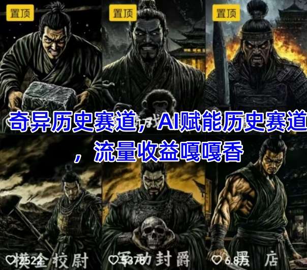 抖音奇异历史赛道，AI赋能历史赛道，流量收益嘎嘎香，狂撸伙伴计划瀚萌资源网-网赚网-网赚项目网-虚拟资源网-国学资源网-易学资源网-本站有全网最新网赚项目-易学课程资源-中医课程资源的在线下载网站！瀚萌资源网