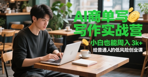 AI商单写作实战营，小白也能周入3k+，给普通人的低风险创业课瀚萌资源网-网赚网-网赚项目网-虚拟资源网-国学资源网-易学资源网-本站有全网最新网赚项目-易学课程资源-中医课程资源的在线下载网站！瀚萌资源网
