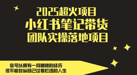 2025超火项目，副业最佳选择，小红书笔记带货团队实操落地项目，，轻松日入5张瀚萌资源网-网赚网-网赚项目网-虚拟资源网-国学资源网-易学资源网-本站有全网最新网赚项目-易学课程资源-中医课程资源的在线下载网站！瀚萌资源网